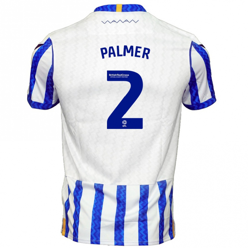 Niño Fútbol Camiseta Liam Palmer #2 Azul Blanco 1ª Equipación 2024/25