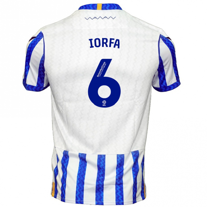 Niño Fútbol Camiseta Dominic Iorfa #6 Azul Blanco 1ª Equipación 2024/25