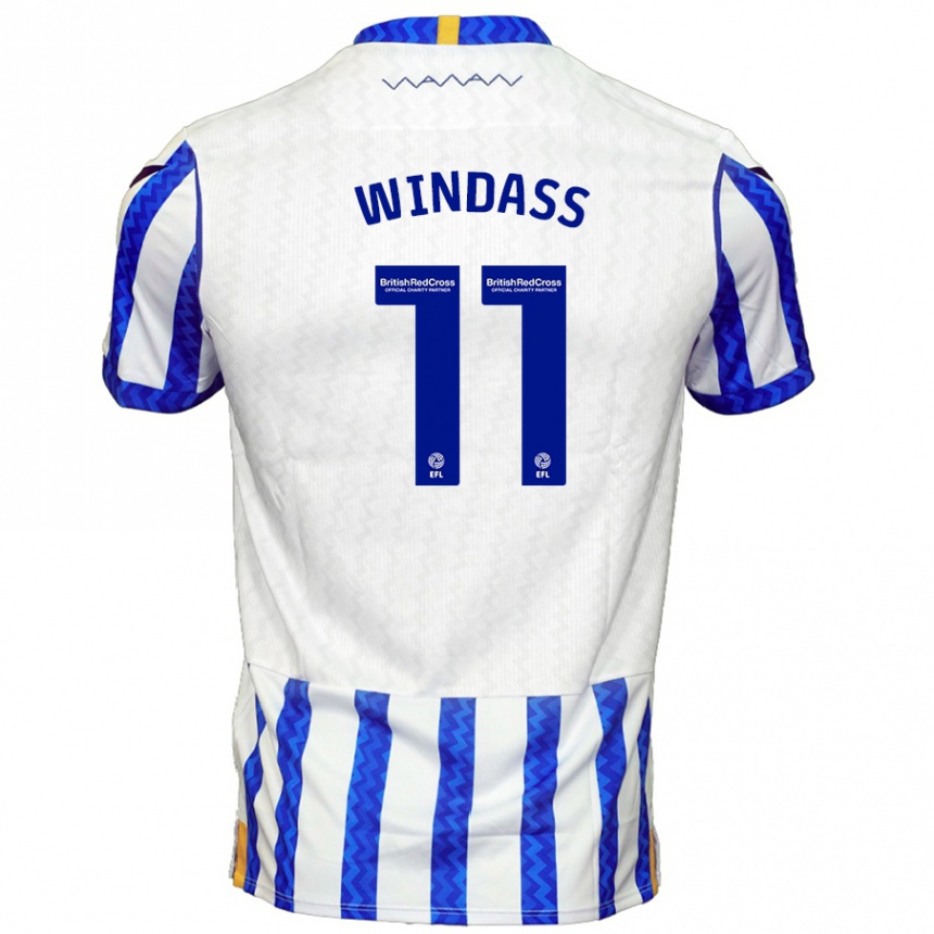 Niño Fútbol Camiseta Josh Windass #11 Azul Blanco 1ª Equipación 2024/25