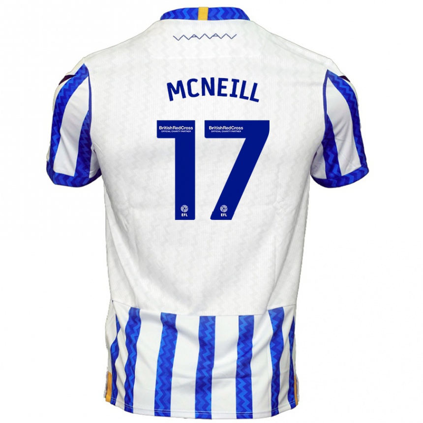 Niño Fútbol Camiseta Charlie Mcneill #17 Azul Blanco 1ª Equipación 2024/25