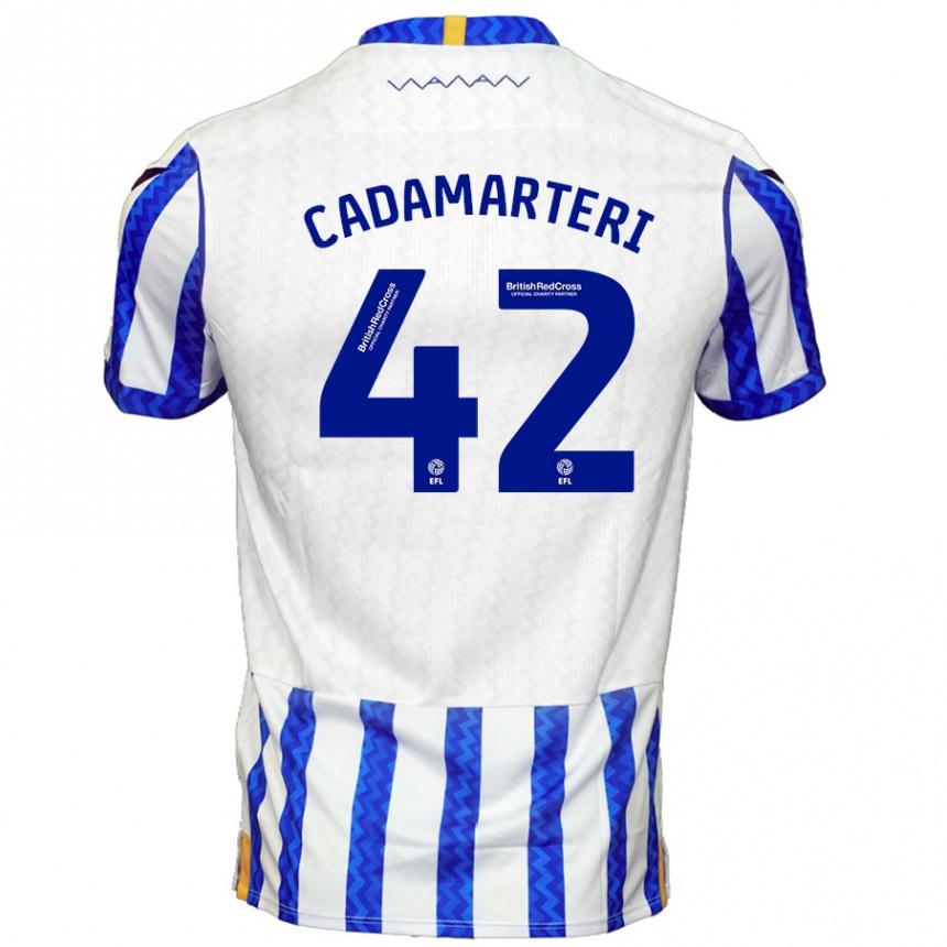 Niño Fútbol Camiseta Bailey Cadamarteri #42 Azul Blanco 1ª Equipación 2024/25