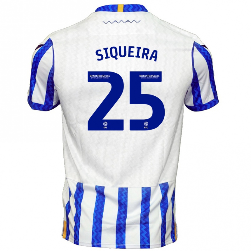 Niño Fútbol Camiseta Guilherme Siqueira #25 Azul Blanco 1ª Equipación 2024/25