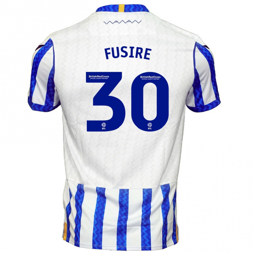 Niño Fútbol Camiseta Sean Fusire #30 Azul Blanco 1ª Equipación 2024/25