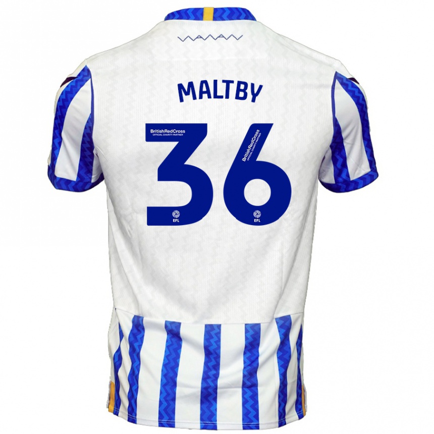 Niño Fútbol Camiseta Mackenzie Maltby #36 Azul Blanco 1ª Equipación 2024/25