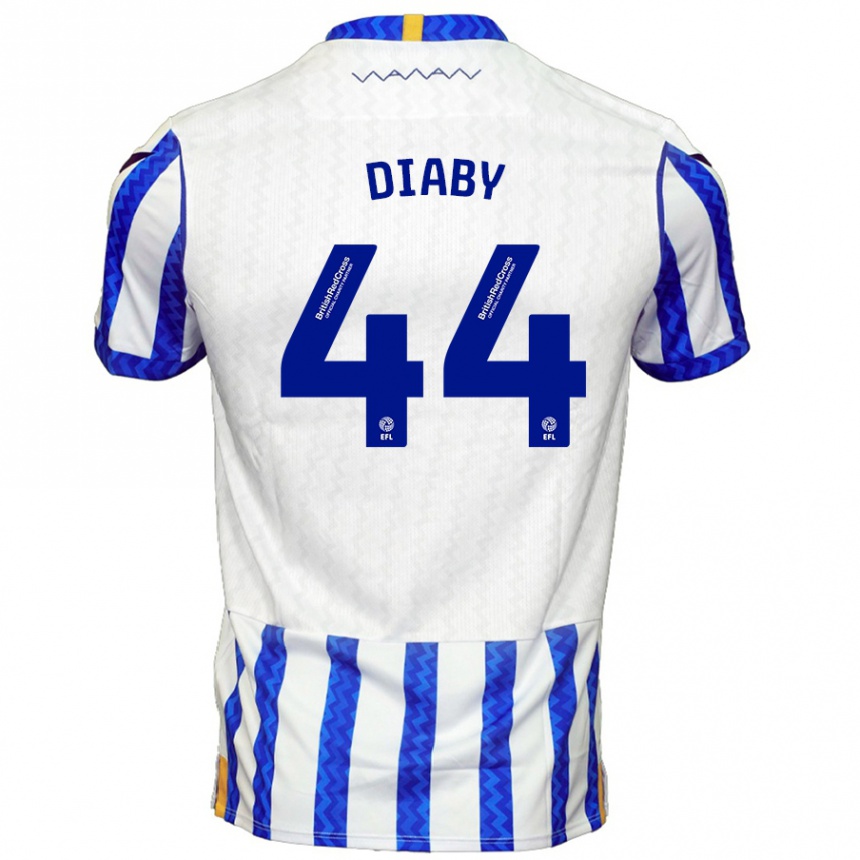 Niño Fútbol Camiseta Momo Diaby #44 Azul Blanco 1ª Equipación 2024/25