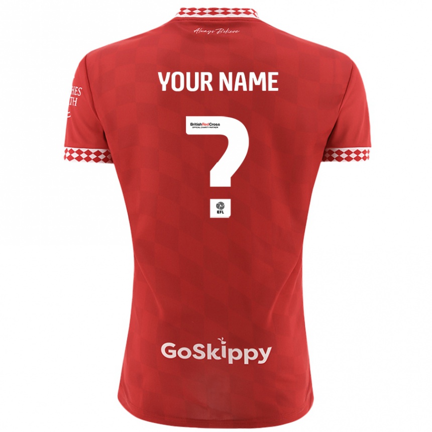 Niño Fútbol Camiseta Su Nombre #0 Rojo 1ª Equipación 2024/25