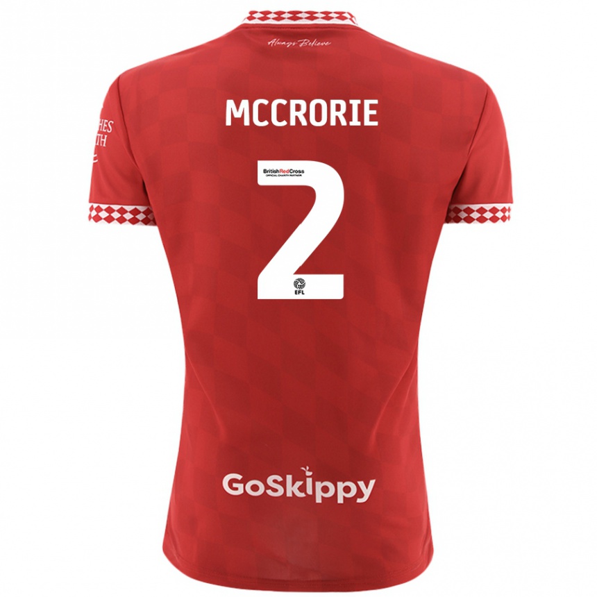 Niño Fútbol Camiseta Ross Mccrorie #2 Rojo 1ª Equipación 2024/25