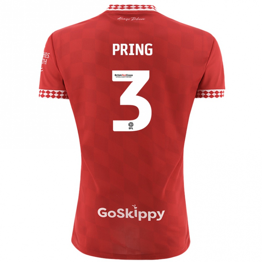 Niño Fútbol Camiseta Cameron Pring #3 Rojo 1ª Equipación 2024/25