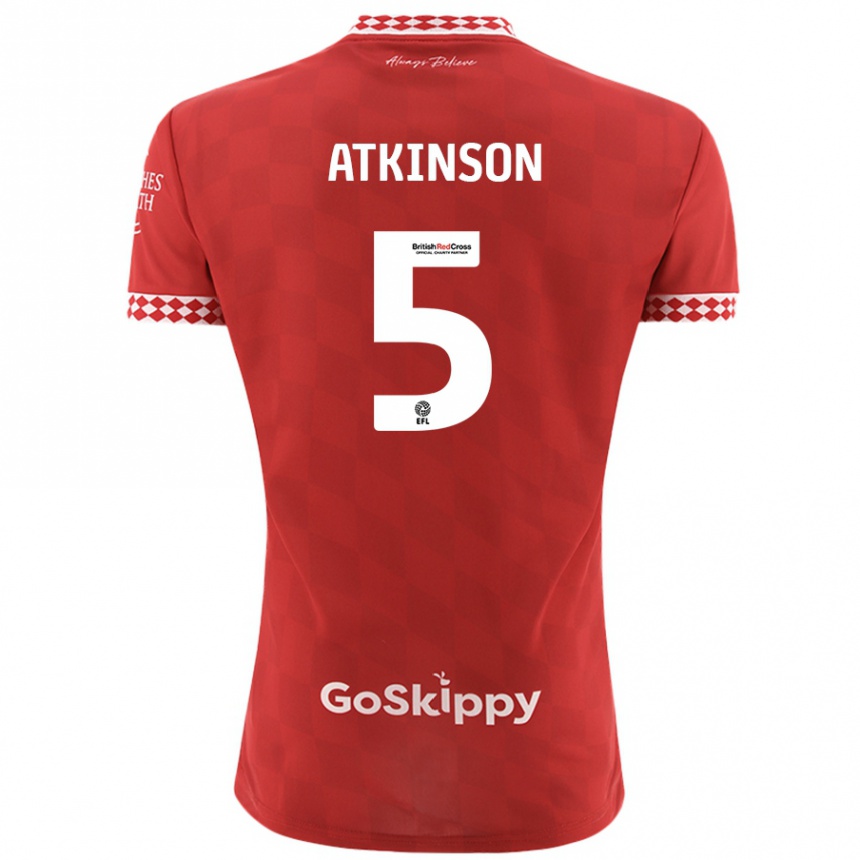 Niño Fútbol Camiseta Rob Atkinson #5 Rojo 1ª Equipación 2024/25