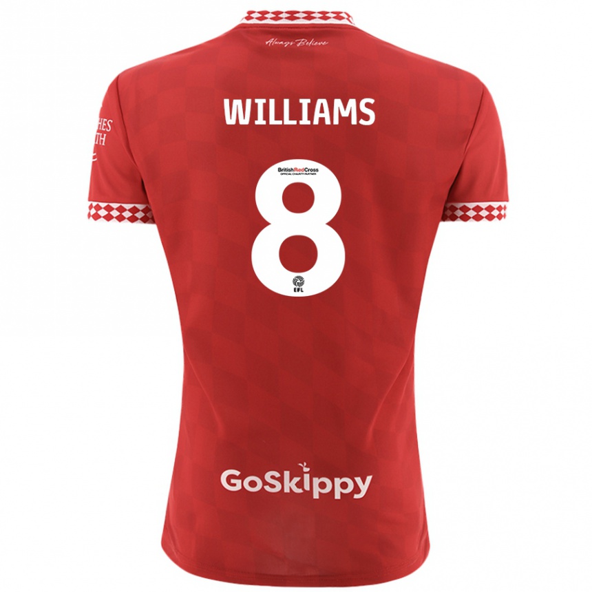 Niño Fútbol Camiseta Joe Williams #8 Rojo 1ª Equipación 2024/25