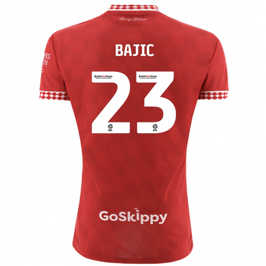 Niño Fútbol Camiseta Stefan Bajic #23 Rojo 1ª Equipación 2024/25