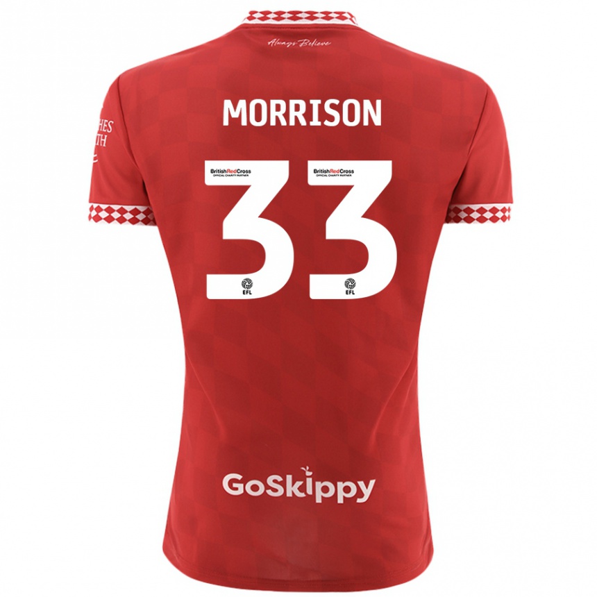 Niño Fútbol Camiseta Elijah Morrison #33 Rojo 1ª Equipación 2024/25