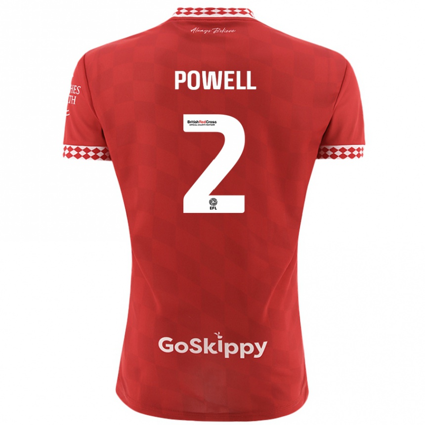 Niño Fútbol Camiseta Ella Powell #2 Rojo 1ª Equipación 2024/25