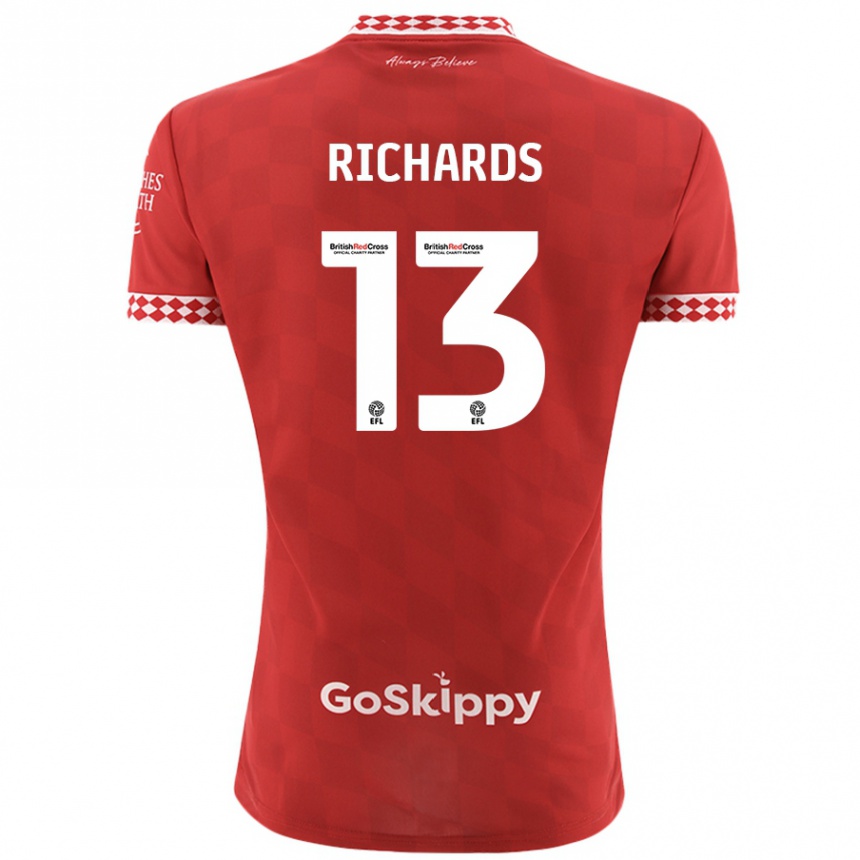 Niño Fútbol Camiseta Harvey Wiles-Richards #13 Rojo 1ª Equipación 2024/25