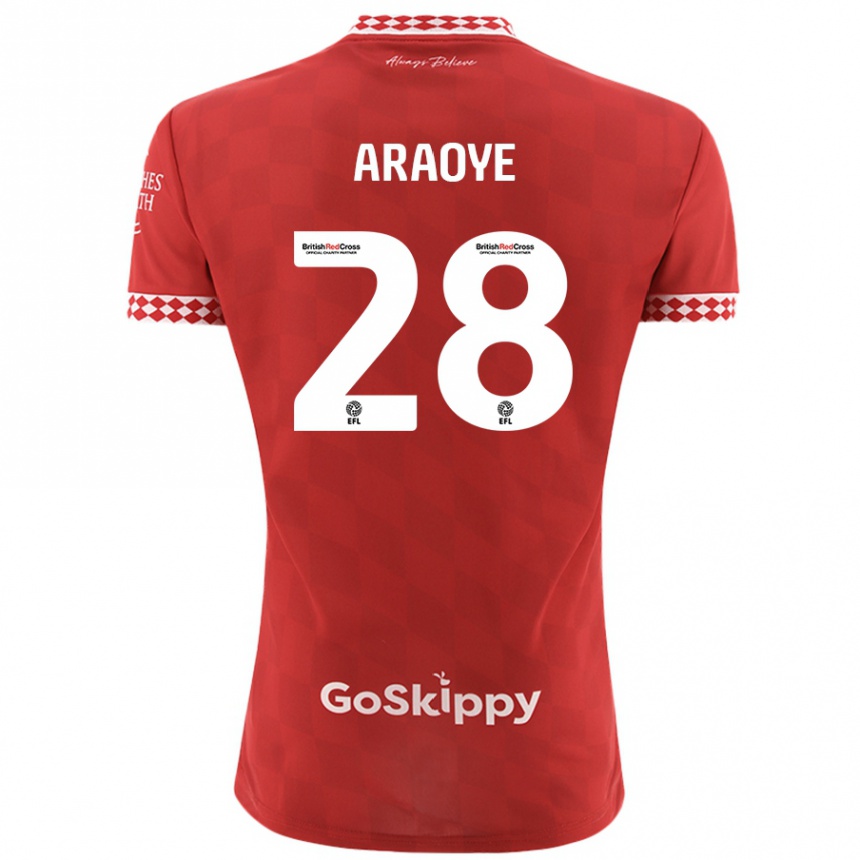 Niño Fútbol Camiseta Raphael Araoye #28 Rojo 1ª Equipación 2024/25