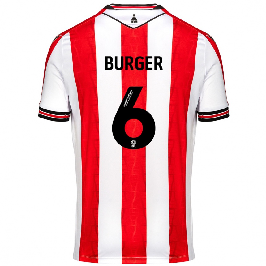 Niño Fútbol Camiseta Wouter Burger #6 Rojo Blanco 1ª Equipación 2024/25