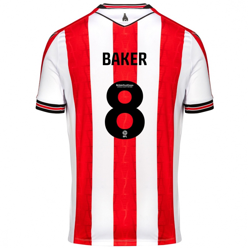 Niño Fútbol Camiseta Lewis Baker #8 Rojo Blanco 1ª Equipación 2024/25