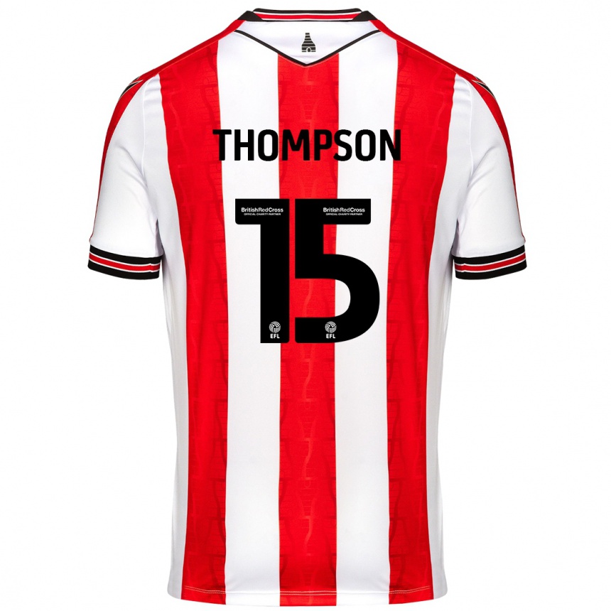 Niño Fútbol Camiseta Jordan Thompson #15 Rojo Blanco 1ª Equipación 2024/25