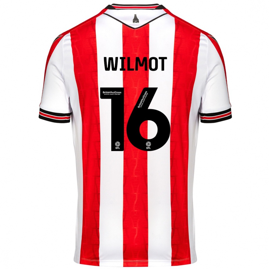 Niño Fútbol Camiseta Ben Wilmot #16 Rojo Blanco 1ª Equipación 2024/25