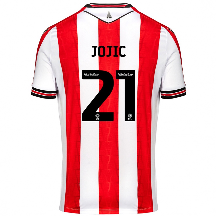 Niño Fútbol Camiseta Nikola Jojic #21 Rojo Blanco 1ª Equipación 2024/25