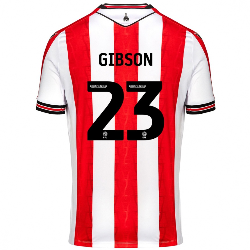 Niño Fútbol Camiseta Ben Gibson #23 Rojo Blanco 1ª Equipación 2024/25