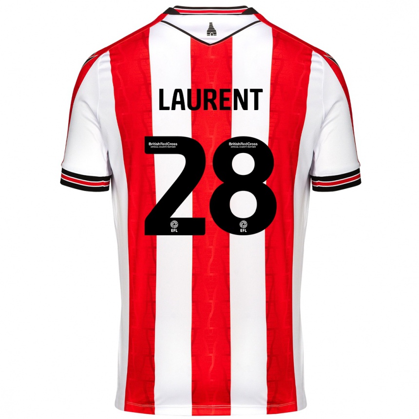 Niño Fútbol Camiseta Josh Laurent #28 Rojo Blanco 1ª Equipación 2024/25