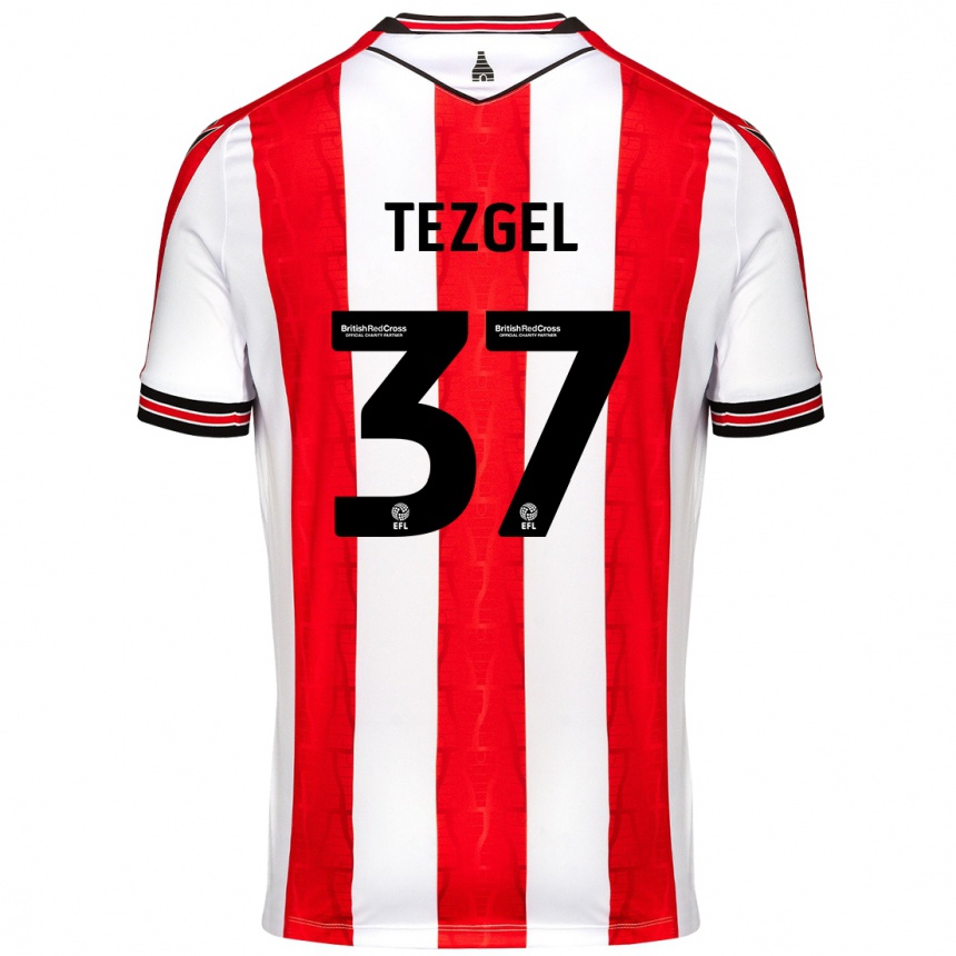 Niño Fútbol Camiseta Emre Tezgel #37 Rojo Blanco 1ª Equipación 2024/25