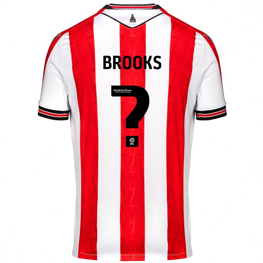 Niño Fútbol Camiseta Alfie Brooks #0 Rojo Blanco 1ª Equipación 2024/25