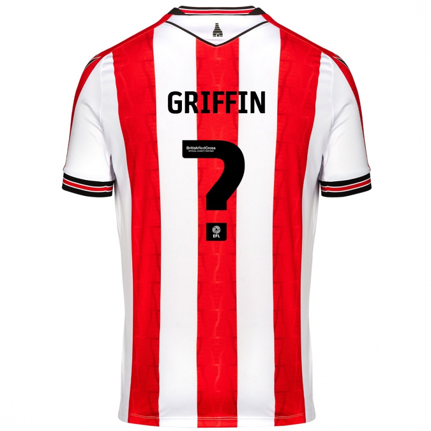 Niño Fútbol Camiseta Jake Griffin #0 Rojo Blanco 1ª Equipación 2024/25