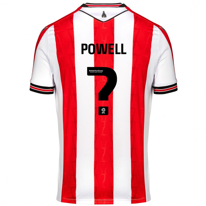 Niño Fútbol Camiseta Owen Powell #0 Rojo Blanco 1ª Equipación 2024/25