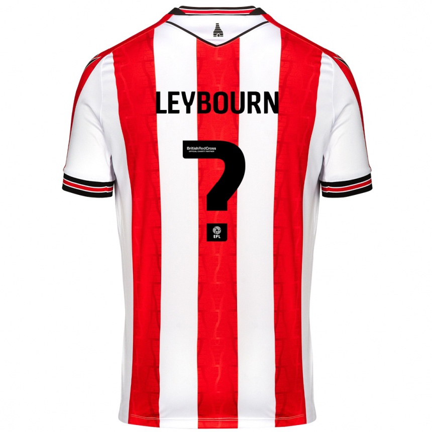 Niño Fútbol Camiseta Charlie Leybourn #0 Rojo Blanco 1ª Equipación 2024/25