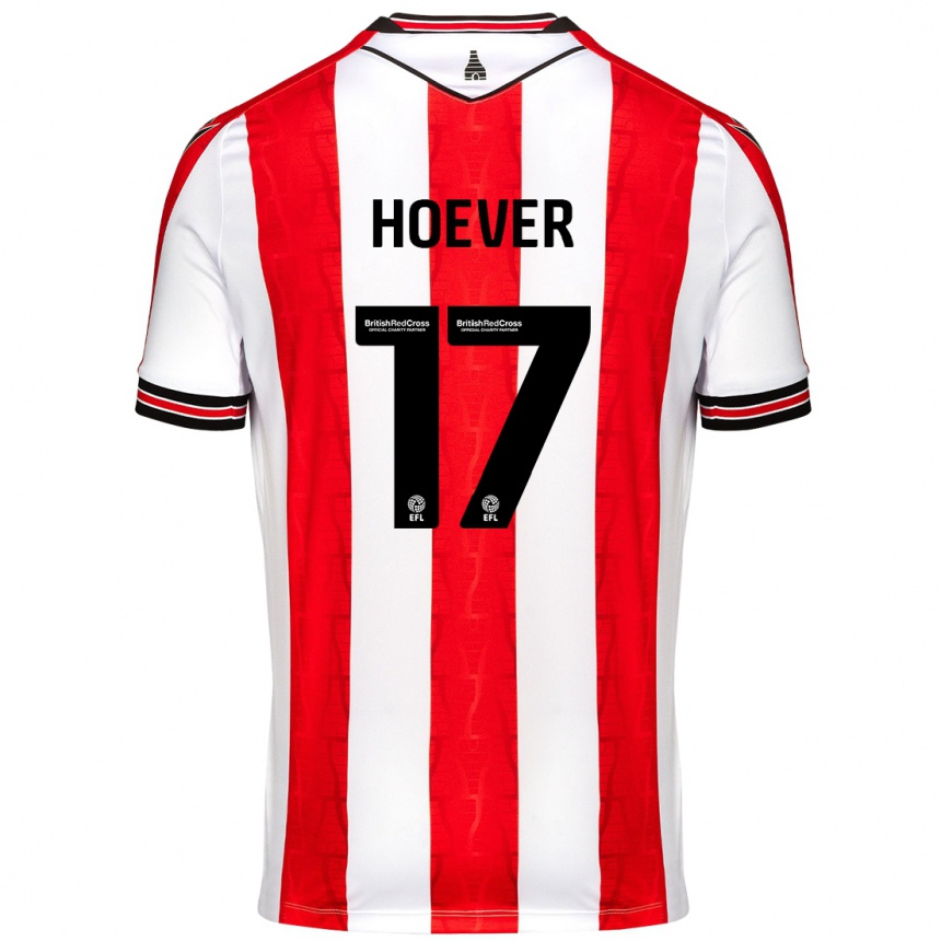 Niño Fútbol Camiseta Ki-Jana Hoever #17 Rojo Blanco 1ª Equipación 2024/25