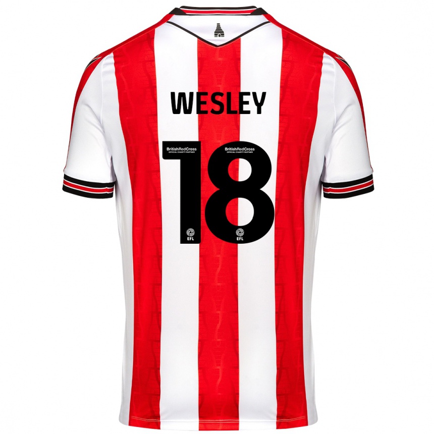 Niño Fútbol Camiseta Wesley Moraes #18 Rojo Blanco 1ª Equipación 2024/25