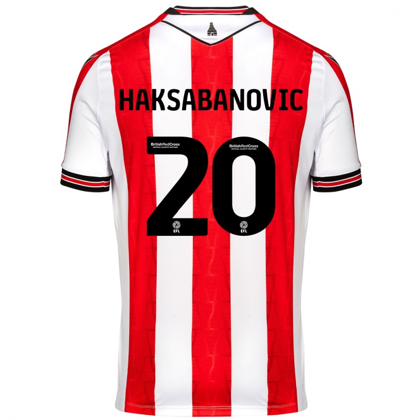 Niño Fútbol Camiseta Sead Hakšabanović #20 Rojo Blanco 1ª Equipación 2024/25