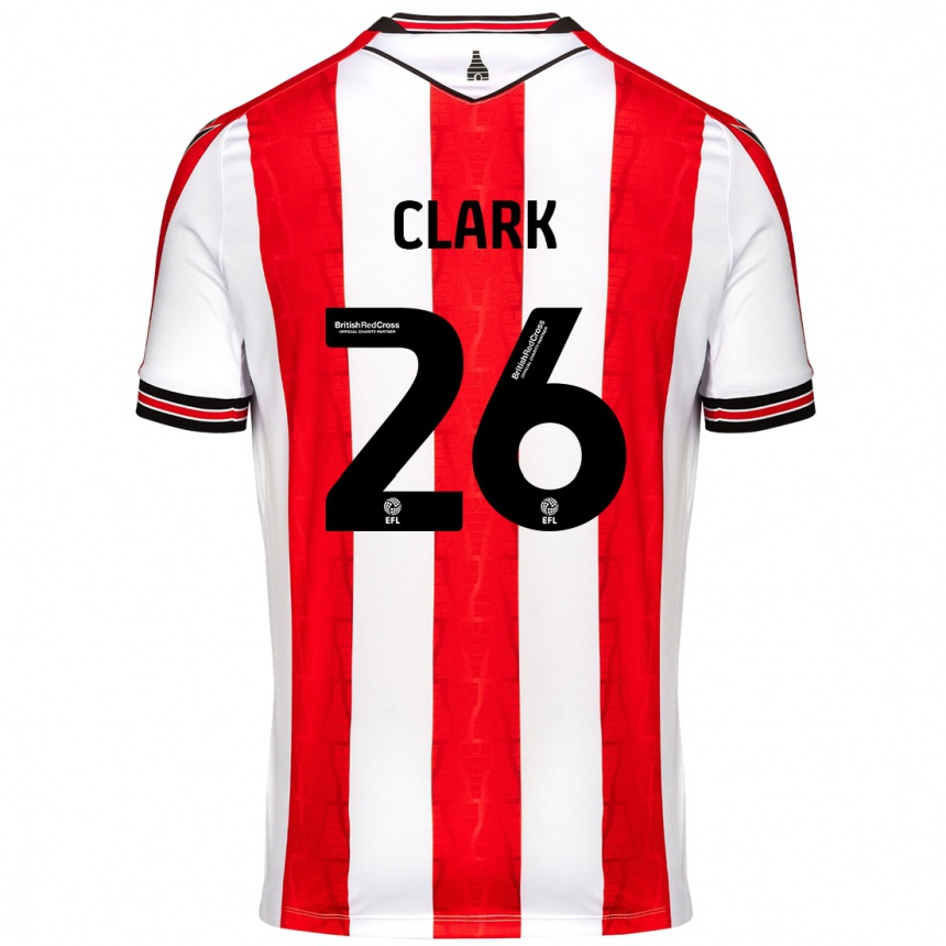 Niño Fútbol Camiseta Ciaran Clark #26 Rojo Blanco 1ª Equipación 2024/25