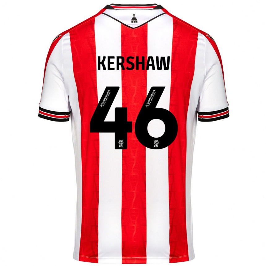 Niño Fútbol Camiseta Ben Kershaw #46 Rojo Blanco 1ª Equipación 2024/25