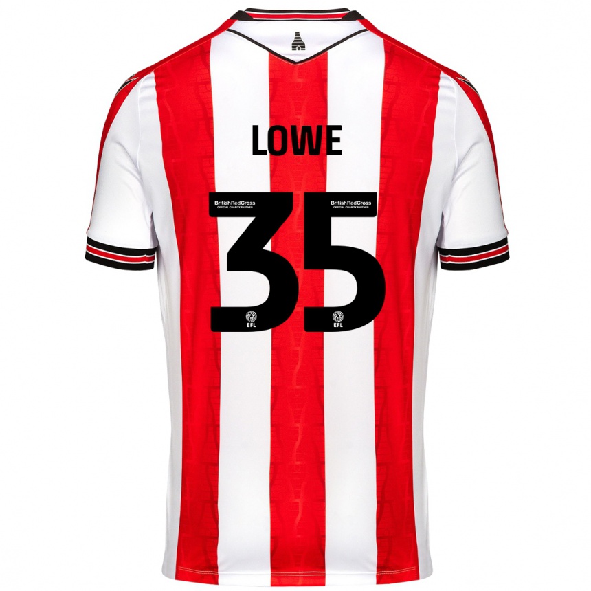 Niño Fútbol Camiseta Nathan Lowe #35 Rojo Blanco 1ª Equipación 2024/25