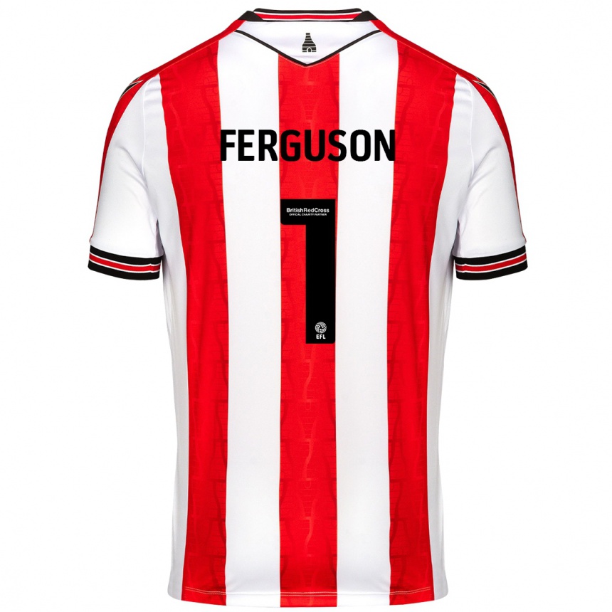 Niño Fútbol Camiseta Georgie Ferguson #1 Rojo Blanco 1ª Equipación 2024/25