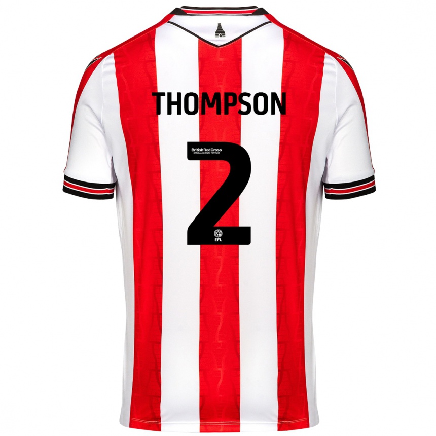 Niño Fútbol Camiseta Sophie Thompson #2 Rojo Blanco 1ª Equipación 2024/25