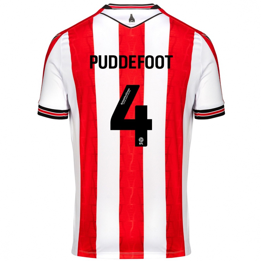 Niño Fútbol Camiseta Danielle Puddefoot #4 Rojo Blanco 1ª Equipación 2024/25