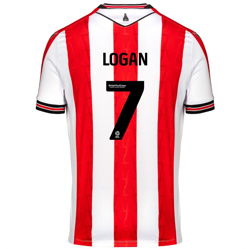 Niño Fútbol Camiseta Heidi Logan #7 Rojo Blanco 1ª Equipación 2024/25