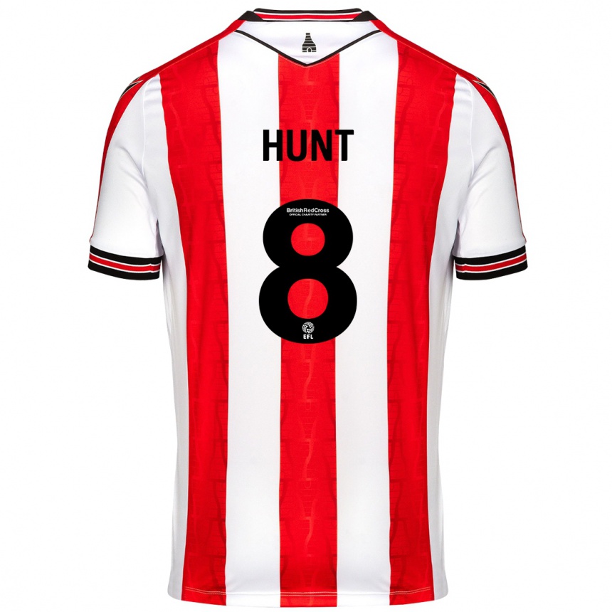 Niño Fútbol Camiseta Abby Hunt #8 Rojo Blanco 1ª Equipación 2024/25