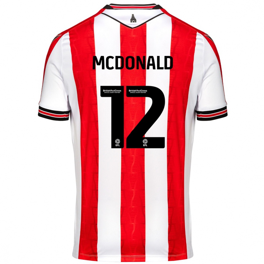 Niño Fútbol Camiseta Kayleigh Mcdonald #12 Rojo Blanco 1ª Equipación 2024/25