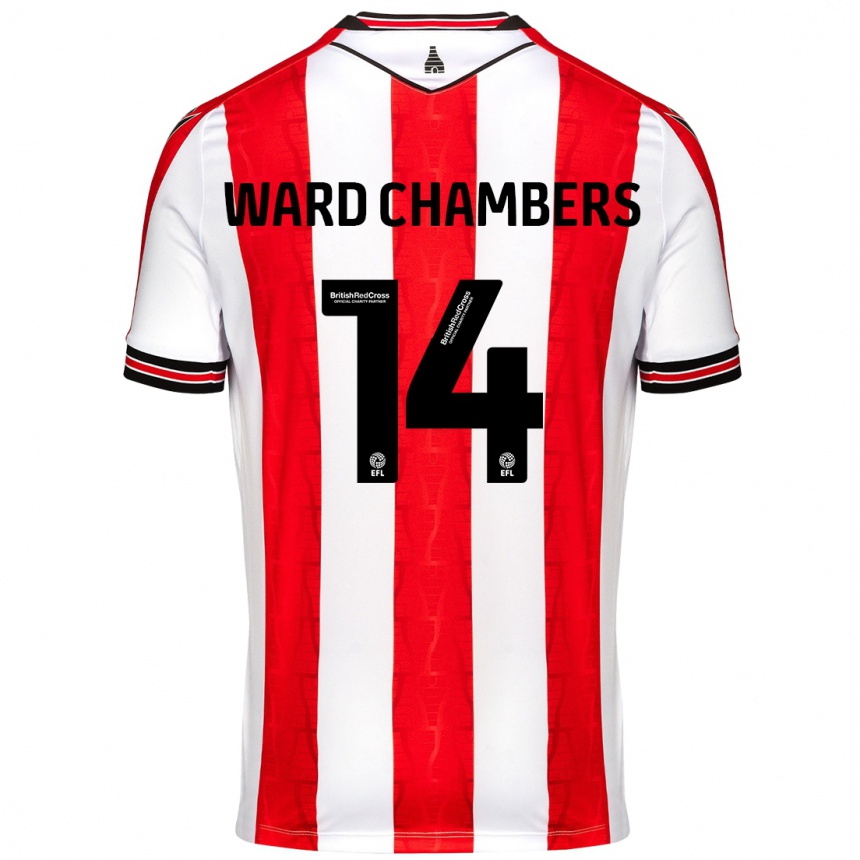 Niño Fútbol Camiseta Courtnay Ward-Chambers #14 Rojo Blanco 1ª Equipación 2024/25