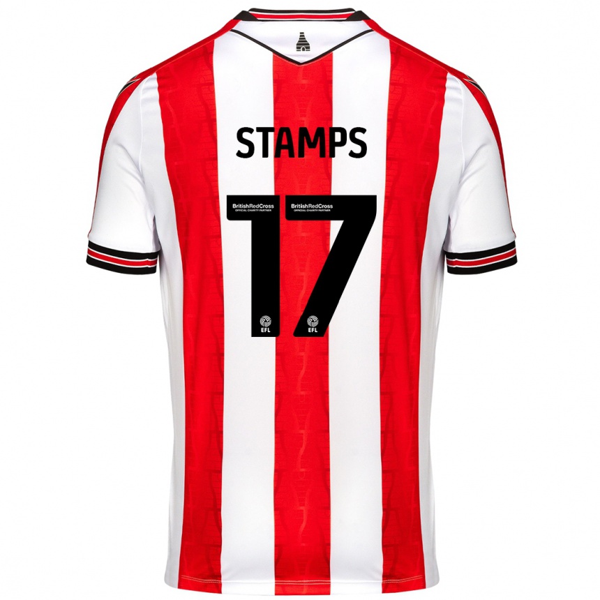 Niño Fútbol Camiseta Shannon Stamps #17 Rojo Blanco 1ª Equipación 2024/25