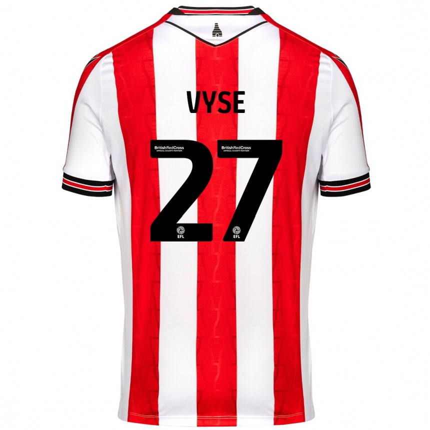 Niño Fútbol Camiseta Ryah Vyse #27 Rojo Blanco 1ª Equipación 2024/25