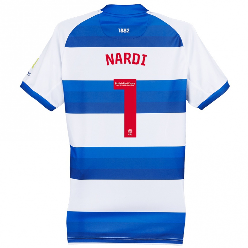 Niño Fútbol Camiseta Paul Nardi #1 Blanco Azul 1ª Equipación 2024/25