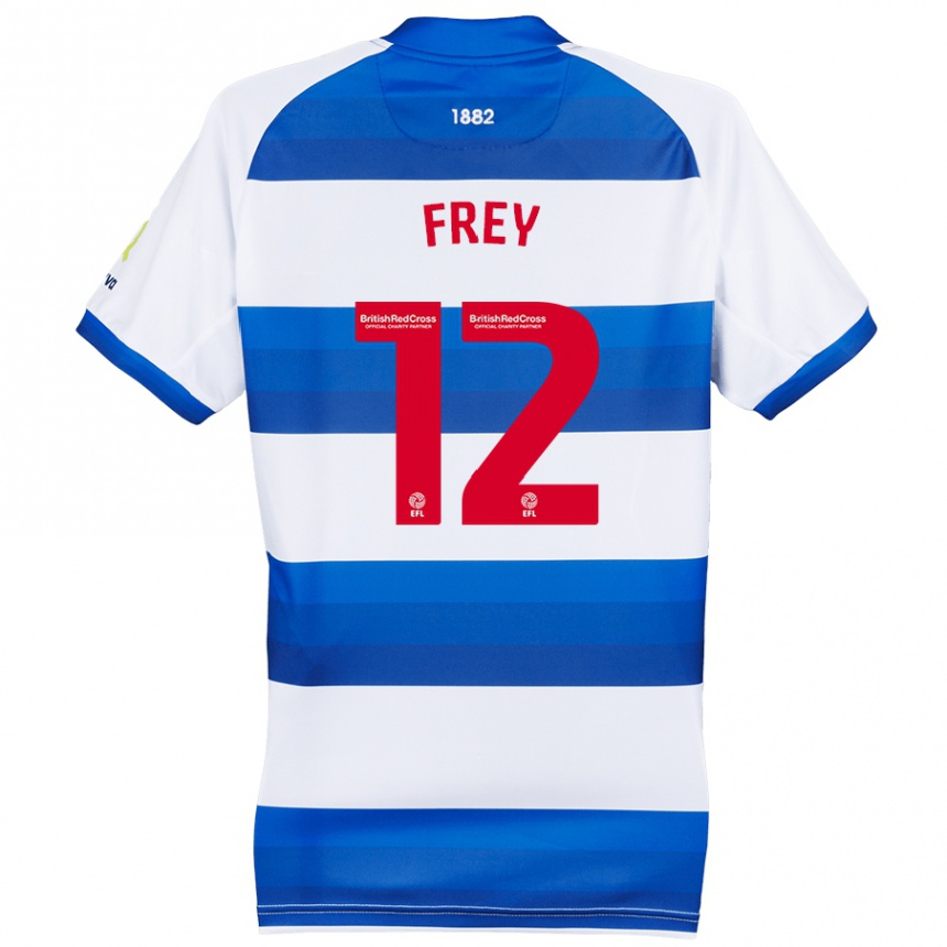 Niño Fútbol Camiseta Michael Frey #12 Blanco Azul 1ª Equipación 2024/25