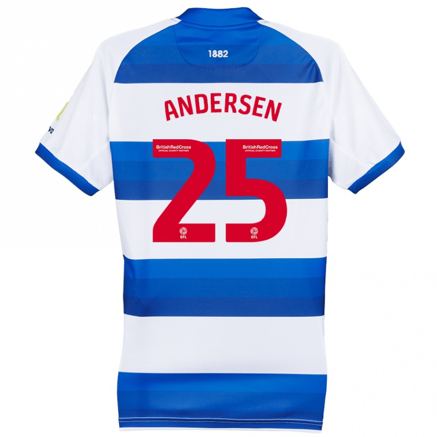 Niño Fútbol Camiseta Lucas Andersen #25 Blanco Azul 1ª Equipación 2024/25