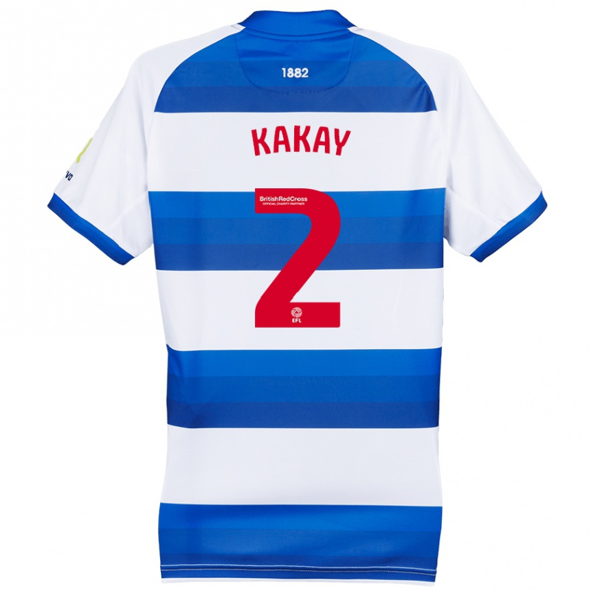 Niño Fútbol Camiseta Osman Kakay #2 Blanco Azul 1ª Equipación 2024/25